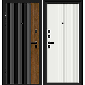 Дверь входная Optim Z-2 Вертикаль Грецкий Орех/Белый