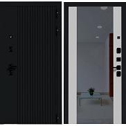 Дверь входная BM 5/15 Черный кварц/Белый софт, с зеркалом, 2 замка, с ночной задвижкой