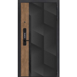 Дверь входная Vetro 6 Орех пекан медовый/Эмалит белый, 2 замка, с ночной задвижкой