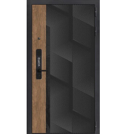 Дверь входная Vetro 6 Орех пекан медовый/Эмалит белый, 2 замка