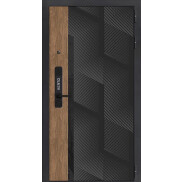 Дверь входная Vetro 6 Орех пекан медовый/Эмалит белый, 2 замка, с ночной задвижкой