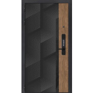 Дверь входная Vetro 6 Орех пекан медовый/Эмалит белый, 2 замка, с ночной задвижкой