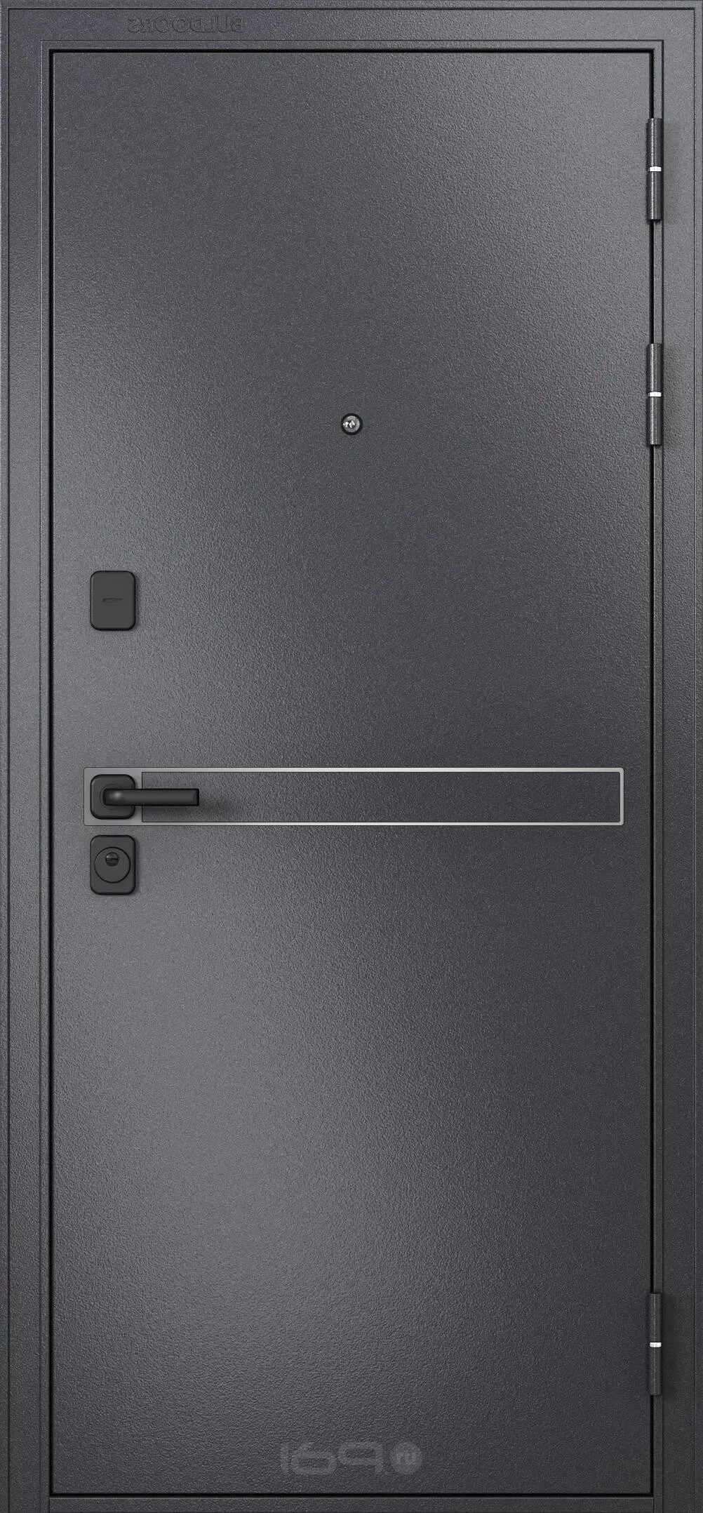 ДМ CITY MAX MP Черный муар металлик/ D4 МДФ Белый софт,, Sipr-4, lacobel black 205*86 Правая ( фурнитура чёрная) Выставочный образец