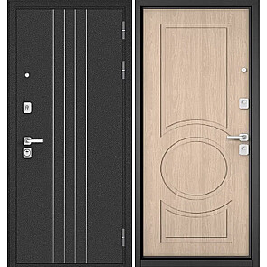 Дверь входная Сити Макс МП 8/6 Антрацит букле/Ясень ривьера айс, 2 замка