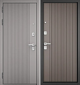 Дверь входная City Maxt PP 161/161 Эмаль Светло-Серая ,161/Эмаль Капучино ,161, 2 замка, с ночной задвижкой