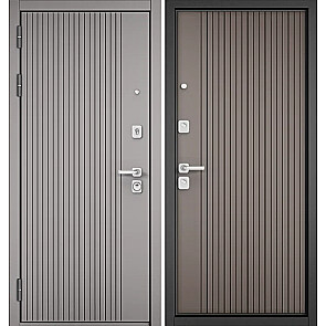 Дверь входная Сити Макс ПП 161/161 Эмаль Светло-Серая/Эмаль Капучино, 2 замка