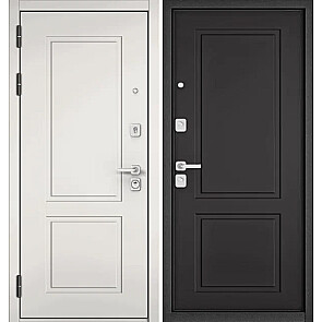Дверь входная Сити Макс ПП МДФ-1/МДФ-1 Белый софт/Графит софт, 2 замка