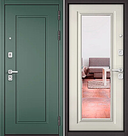 Дверь входная City Max PP D-0/140 Авокадо D-0/Эмаль молоко 140, 2 замка, с ночной задвижкой