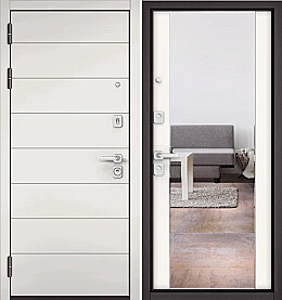 Дверь входная City Max PP 135/164 Белый софт, 135/Белый софт, 164, 2 замка, с ночной задвижкой