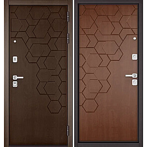 Дверь входная Сити Макс ПП 184/184 Дуб коньяк/Дуб золотой, 2 замка