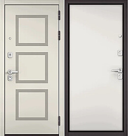 Дверь входная City Max PP 182/100 Шоколад букле Эмаль молоко, 182/Белый софт, 100, 2 замка, с ночной задвижкой