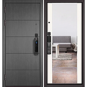 Дверь входная Сити Макс Ай Кью ПП 194/164 Дуб серый/Белый софт, 2 замка