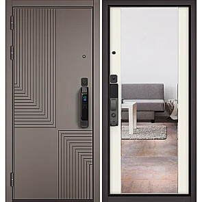 Дверь входная Сити Макс Ай Кью ПП 195/164 Эмаль капучино/Эмаль молоко, 2 замка