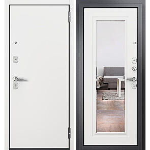 Дверь входная Фэмили Масс ПП M-100/M-140 Белый софт/Белый софт, с зеркалом, 2 замка