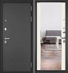 Дверь входная Trust Mass MP 164 Антрацит букле/Эмаль молоко, 164, 2 замка, с ночной задвижкой