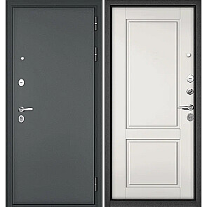 Дверь входная Траст Масс МП 1 Черный муар металлик/Белый софт, 2 замка
