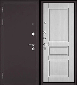 Дверь входная Trust Mass MP 9SD-2 Шоколад букле/Белый ларче, 2, 2 замка, с ночной задвижкой