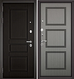 Дверь входная Trust Mass PP 2/192 МДФ Венге 2/МДФ Орех пепельный 192, 2 замка, с ночной задвижкой