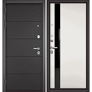 Дверь входная Траст Масс ПП 194/Si-3 Графит Софт/Белый софт, 2 замка, с ночной задвижкой