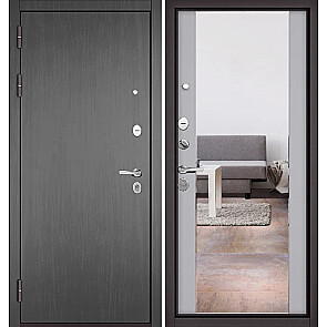Дверь входная Траст Масс ПП 100/164 Дуб Серый/Гриджио, с зеркалом, 2 замка