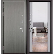 Дверь входная Trust Mass PP 100/164 Орех Пепельный/Гриджио, с зеркалом, 2 замка, с ночной задвижкой