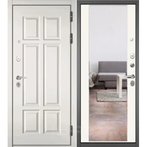 Дверь входная Траст Масс ПП 9S-109/9S-164 Белый софт/Белый софт, с зеркалом, 2 замка