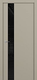 Дверь межкомнатная "А3 ALU" Серый шелк стекло Лакобель черный