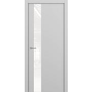 Дверь межкомнатная "А3 ALU" Светло-серая эмаль ( RAL 7047) стекло Лакобель белый