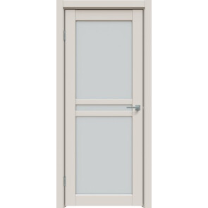 Дверь межкомнатная Concept-506 ПВХ Лайт грей, остекленная, сатинат белый, царговая