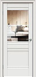 Дверь межкомнатная "Concept-593" Белоснежно матовый, стекло Прозрачное