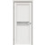 Дверь межкомнатная Concept-601 ПВХ, Белоснежно матовый, остекленная, лакобель чёрный, царговая
