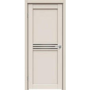 Дверь межкомнатная Concept-601 ПВХ, Магнолия, остекленная, лакобель чёрный, царговая