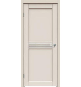 Дверь межкомнатная Concept-601 ПВХ, Магнолия, остекленная, лакобель чёрный, царговая