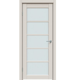 Дверь межкомнатная Concept-605 ПВХ, Лайт грей, остекленная, сатинат белый, царговая