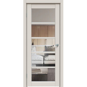 Дверь межкомнатная Concept-605 ПВХ Лайт грей, остекленная, прозрачное, царговая