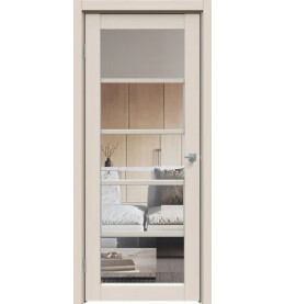 Дверь межкомнатная Concept-605 ПВХ, Магнолия, остекленная, прозрачное, царговая