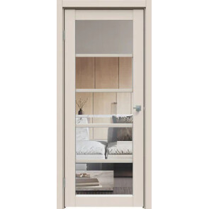 Дверь межкомнатная Concept-605 ПВХ Магнолия, остекленная, прозрачное, царговая