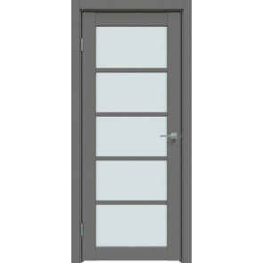 Дверь межкомнатная Concept-605 ПВХ Медиум грей, остекленная, сатинат белый, царговая