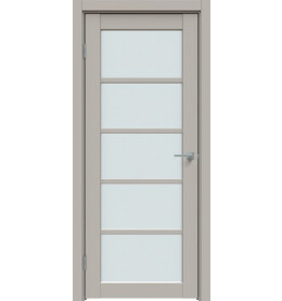 Дверь межкомнатная Concept-605 ПВХ, Шелл грей, остекленная, сатинат белый, царговая