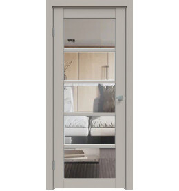 Дверь межкомнатная Concept-605 ПВХ, Шелл грей, остекленная, прозрачное, царговая