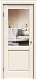 Дверь межкомнатная Concept-629 ПВХ Магнолия, остекленная, прозрачное, без кромки, царговая