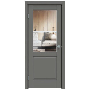 Дверь межкомнатная Concept-629 ПВХ Медиум грей, остекленная, прозрачное, царговая