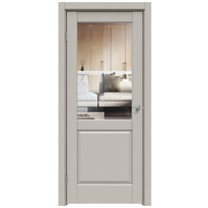 Дверь межкомнатная Concept-629 ПВХ Шелл грей, остекленная, прозрачное, царговая