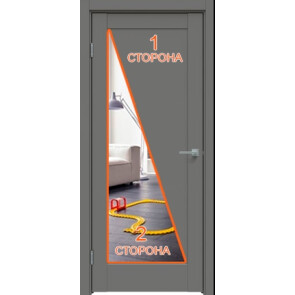 Дверь межкомнатная Concept-635 ПВХ Медиум грей, зеркало, глухая, царговая