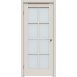 Дверь межкомнатная Concept-636 ПВХ Лайт грей, остекленная, сатинат белый, царговая