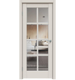 Дверь межкомнатная Concept-636 ПВХ, Лайт грей, остекленная, прозрачное, царговая