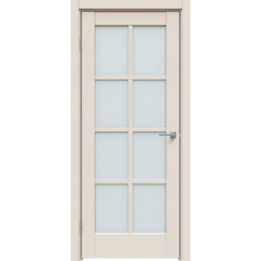 Дверь межкомнатная Concept-636 ПВХ Магнолия, остекленная, сатинат белый, царговая