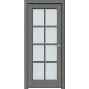 Дверь межкомнатная Concept-636 ПВХ Медиум грей, остекленная, сатинат белый, кромка нет, царговая