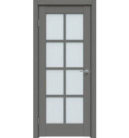 Дверь межкомнатная Concept-636 ПВХ, Медиум грей, остекленная, сатинат белый, царговая