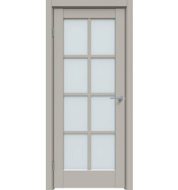 Дверь межкомнатная Concept-636 ПВХ, Шелл грей, остекленная, сатинат белый, царговая